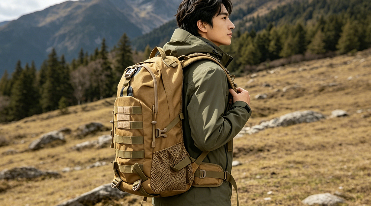 双排勾魔术贴应用于重载背包肩带