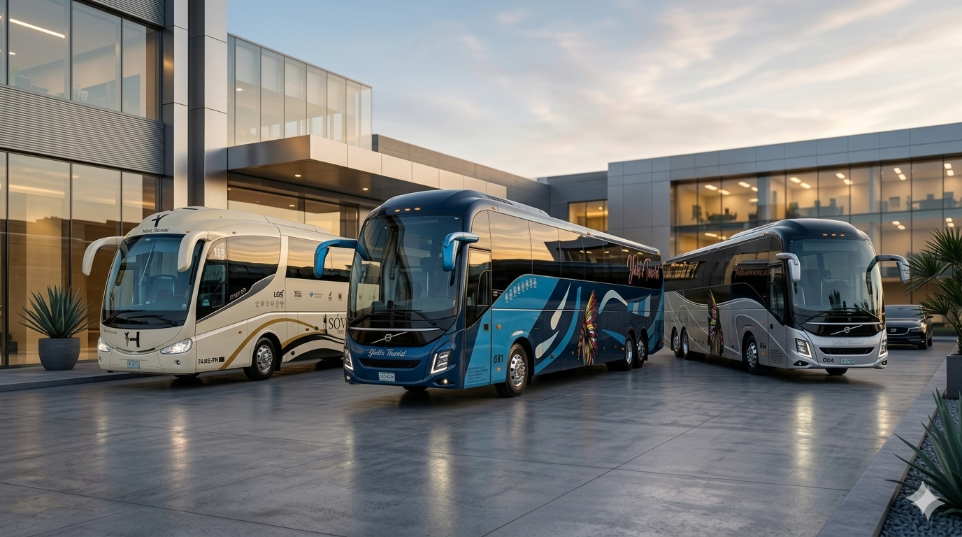 Flota completa de autobuses Yakis
