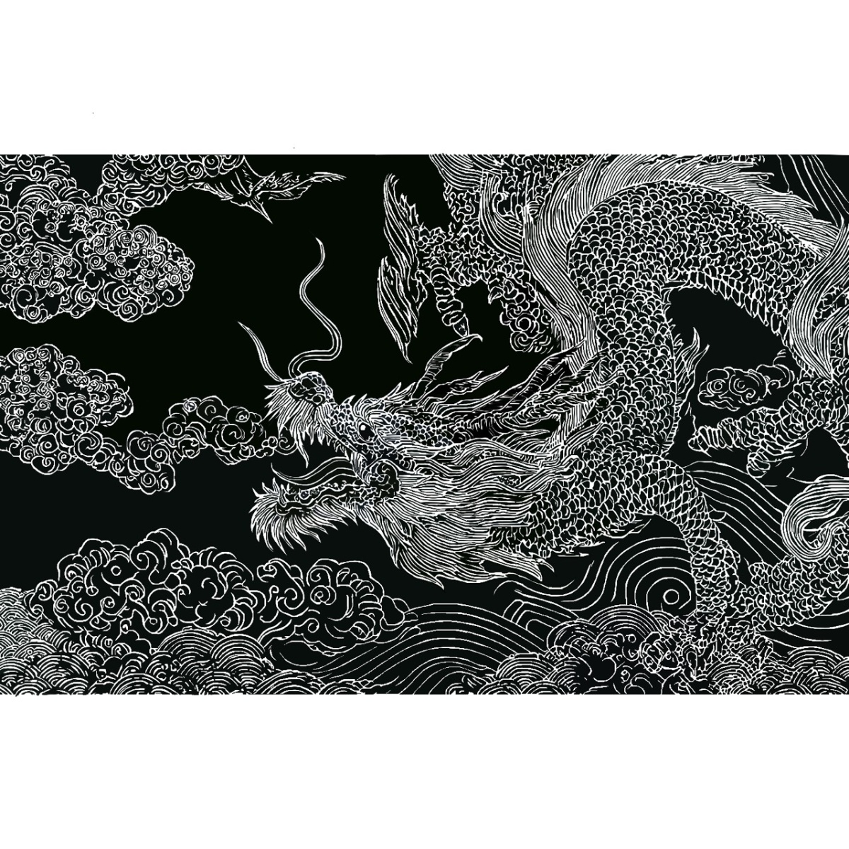 NEXUTHA龍デザインレーザー彫刻アート - 精密な和風彫刻作品 NEXUTHA龍デザインレーザー彫刻アート - 精密な和風彫刻作品