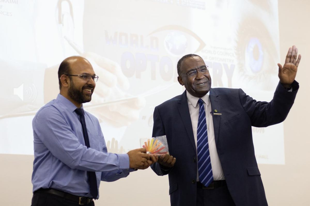 Babu Noushad receiving professional recognition award