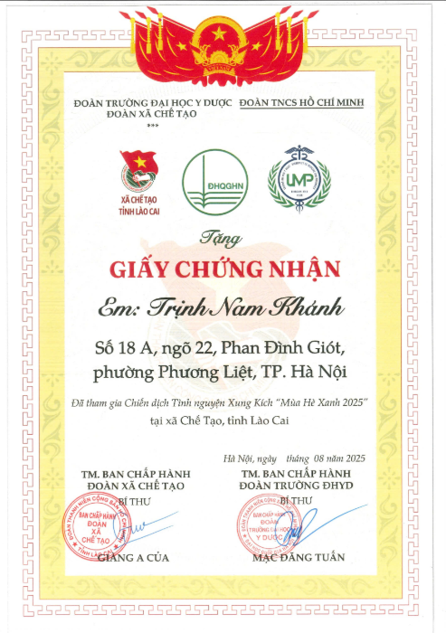 Volunteer Campaign 2025 Certificate