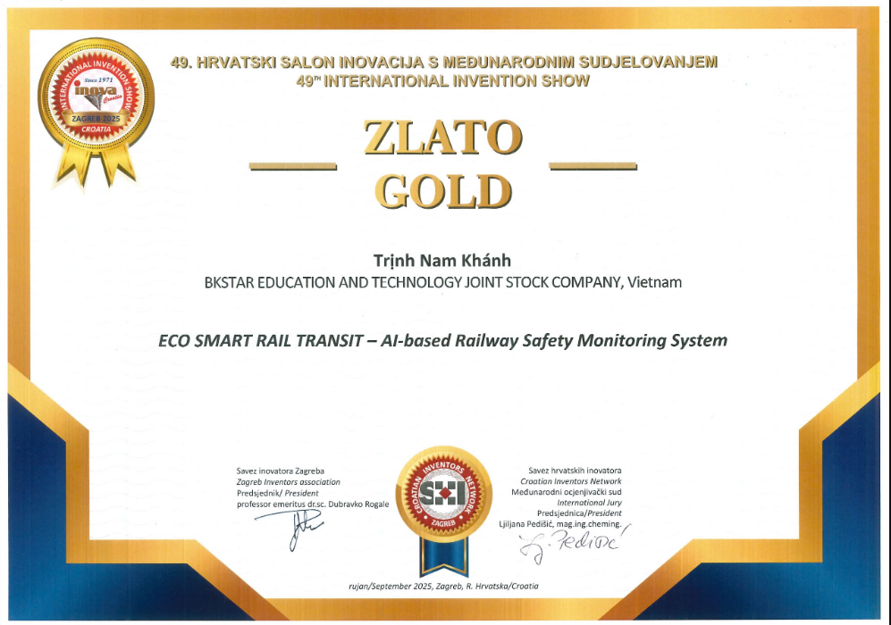INNOVA 2025 Gold Medal Certificate
