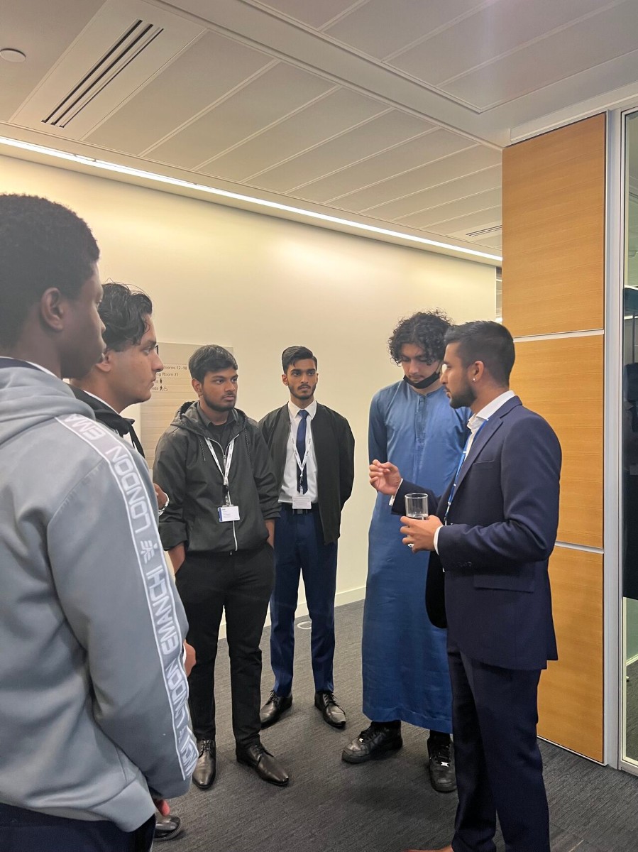 Amish networking at professional event