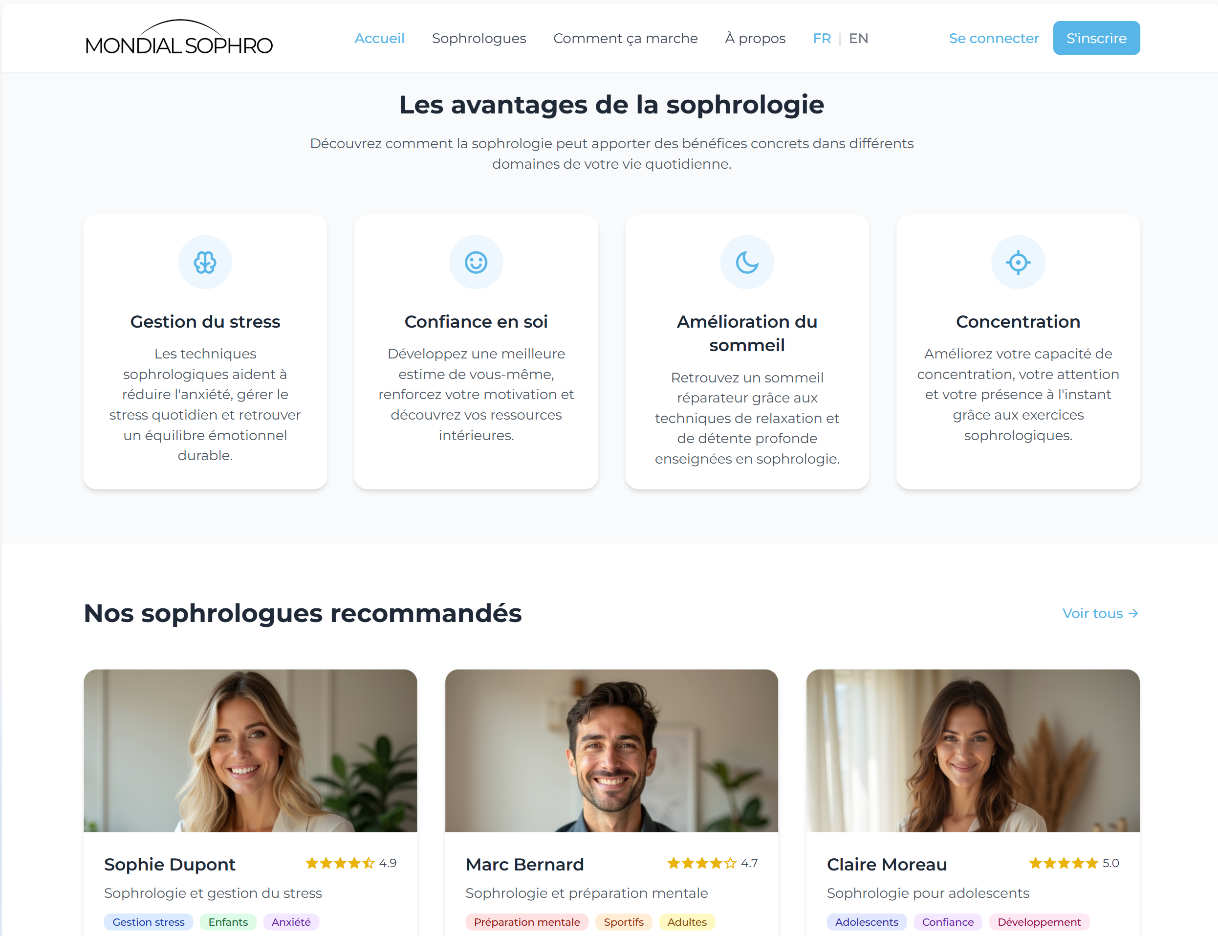 Profil professionnel MONDIAL SOPHRO