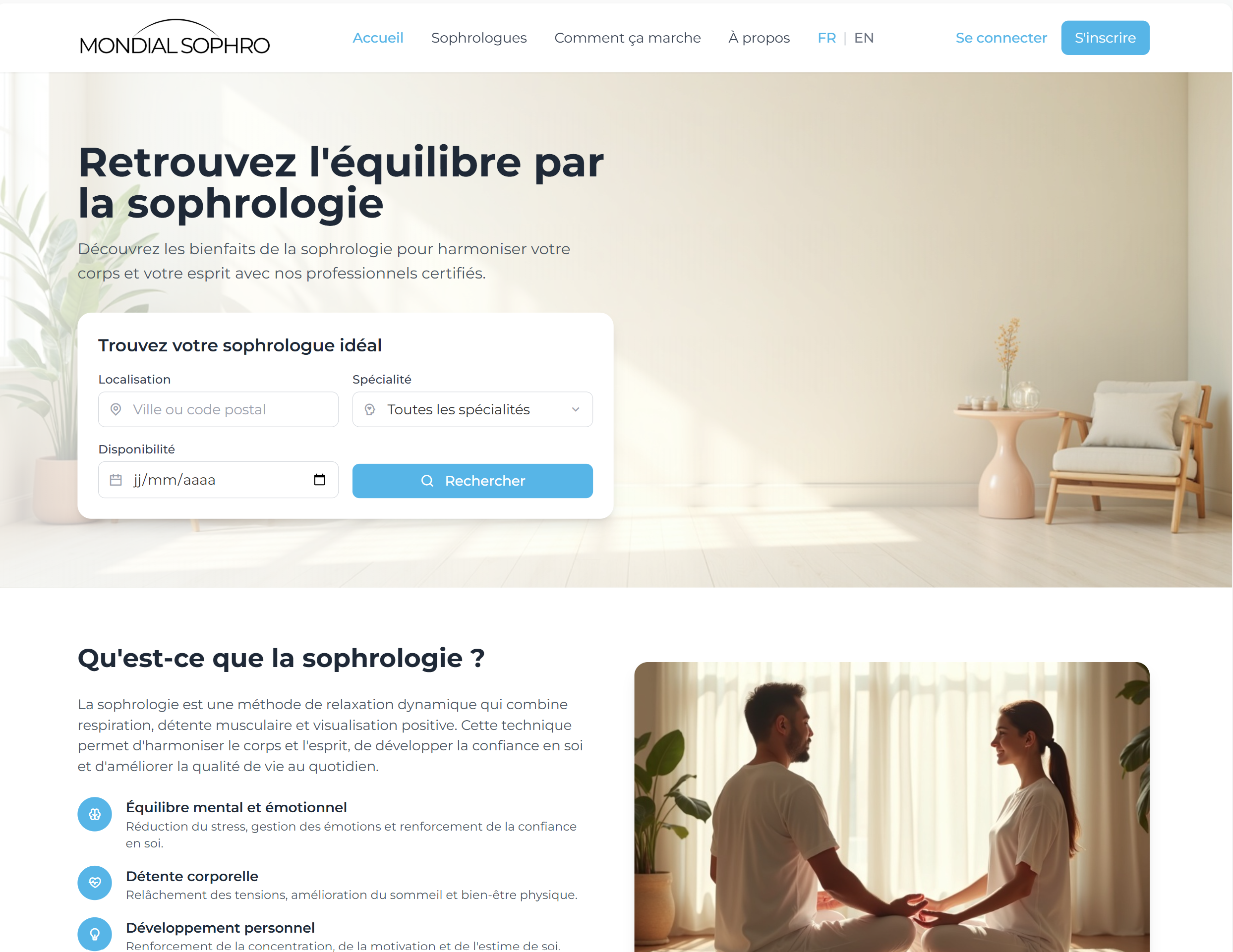 Interface de connexion MONDIAL SOPHRO