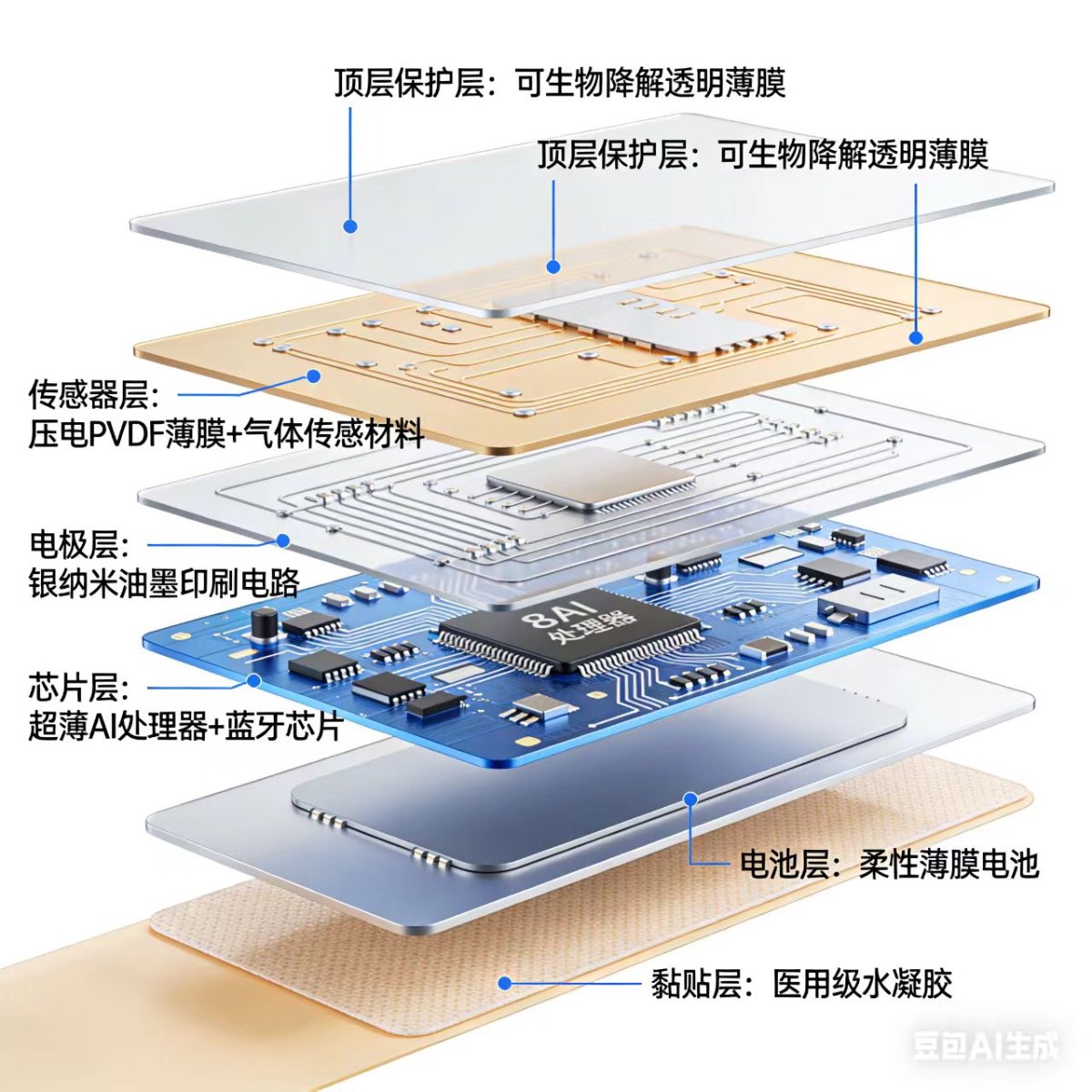 柔性皮肤式隐形体温检测预警