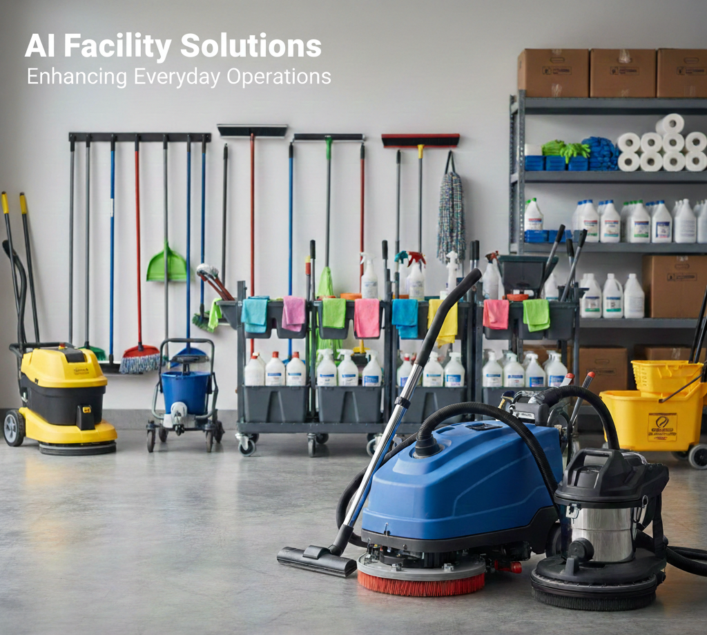 Professional cleaning equipment storage