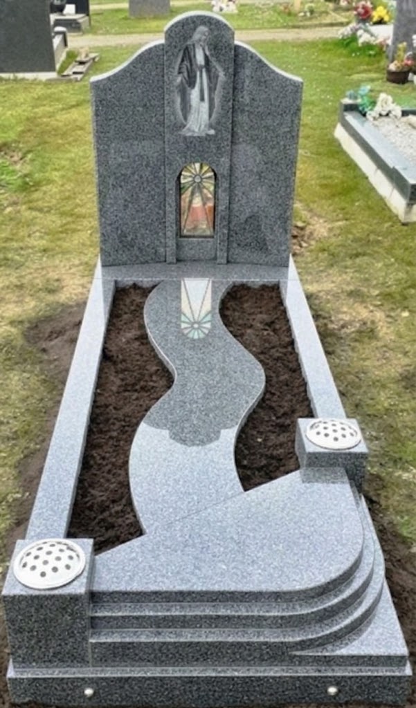 Contemporary Grey Granite Memorial