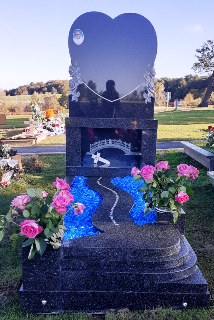 Rose Granite Ornate Monument