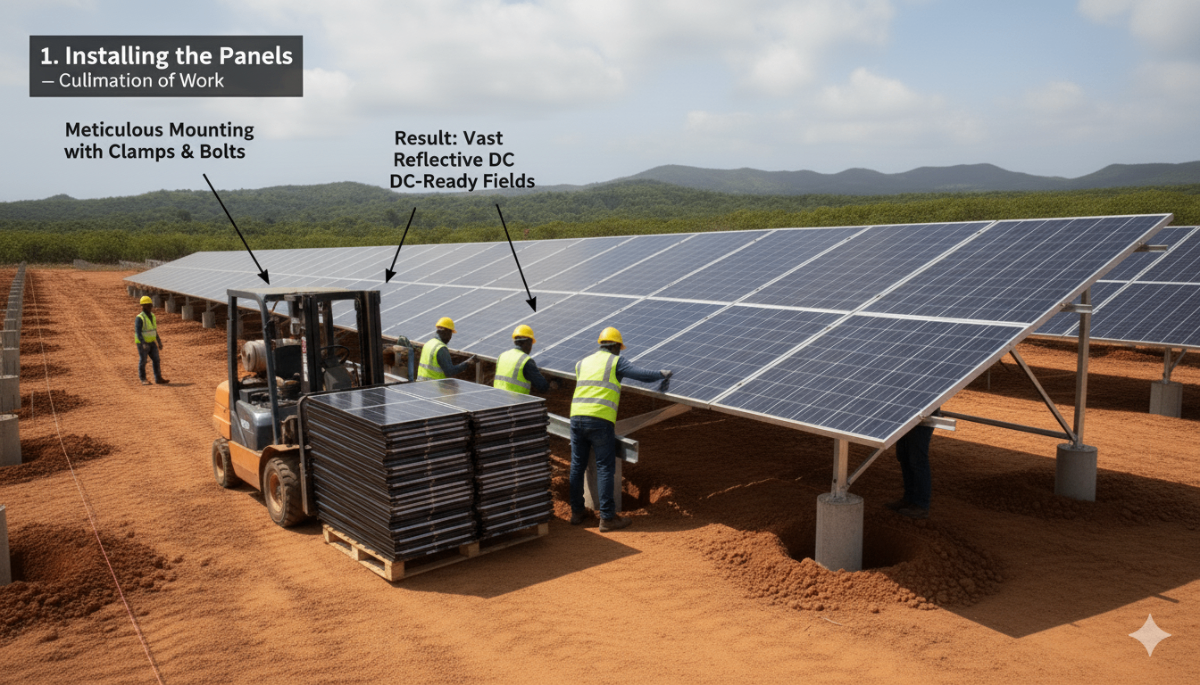 Grid integration with solar panels and transmission infrastructure