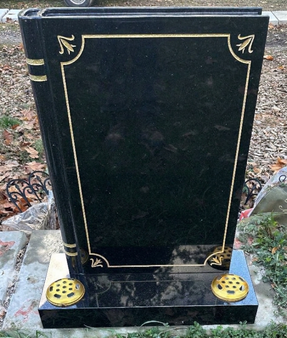 Premium Black Granite Headstone