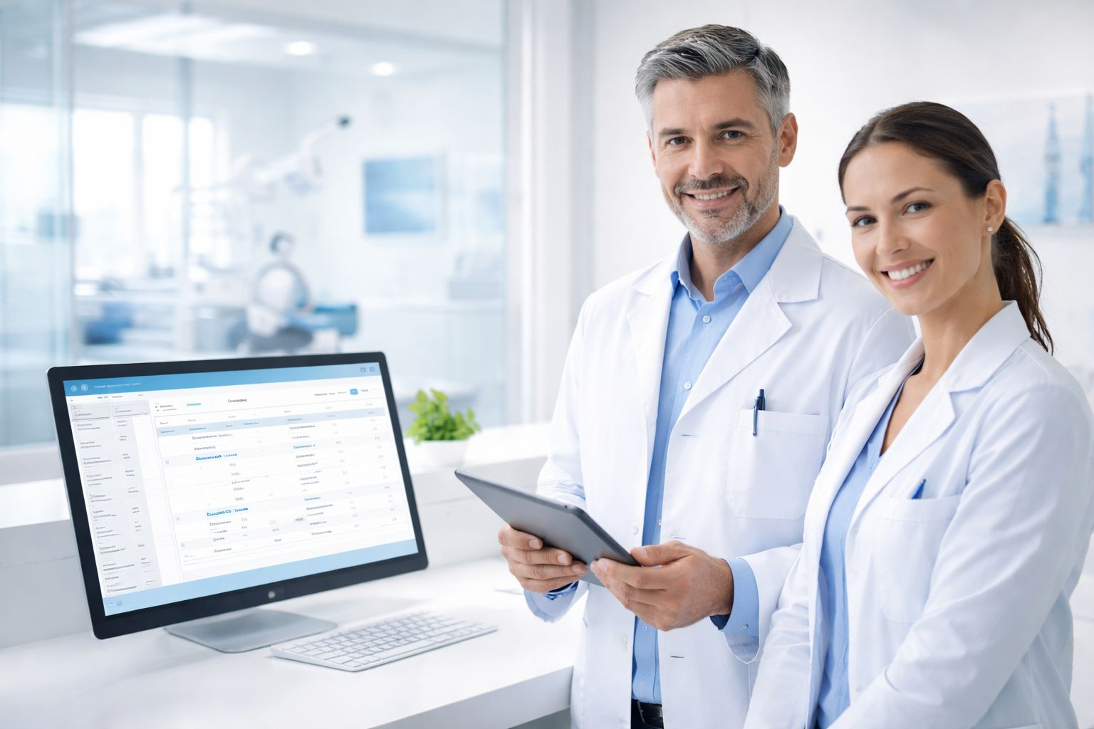 Clínica dental moderna con tecnología IA