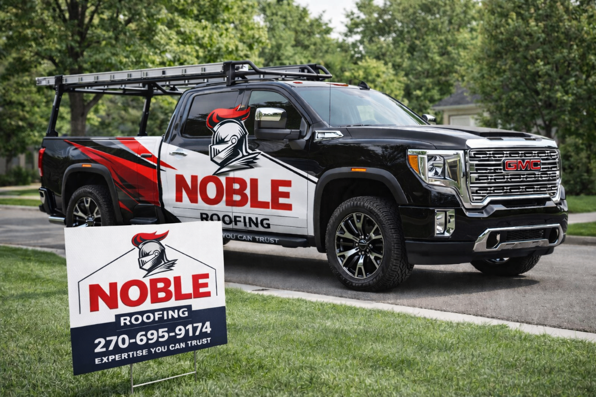 Noble Roofing Company Truck - Professional Roofing, Siding & Windows Service in Owensboro KY