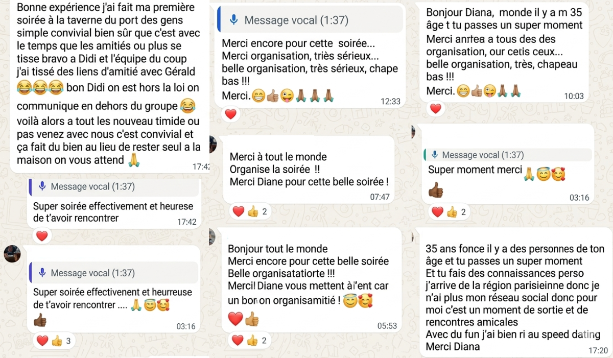 Témoignages WhatsApp AZURA Events
