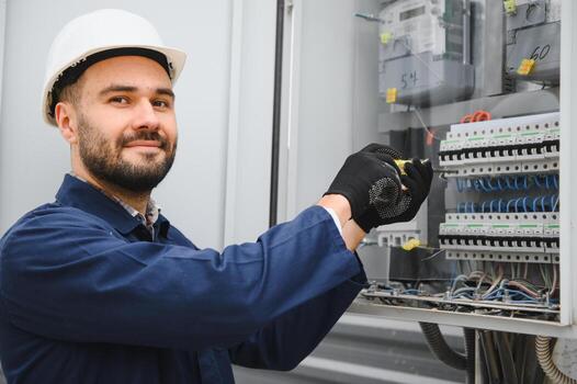 Professional Electrician at Work