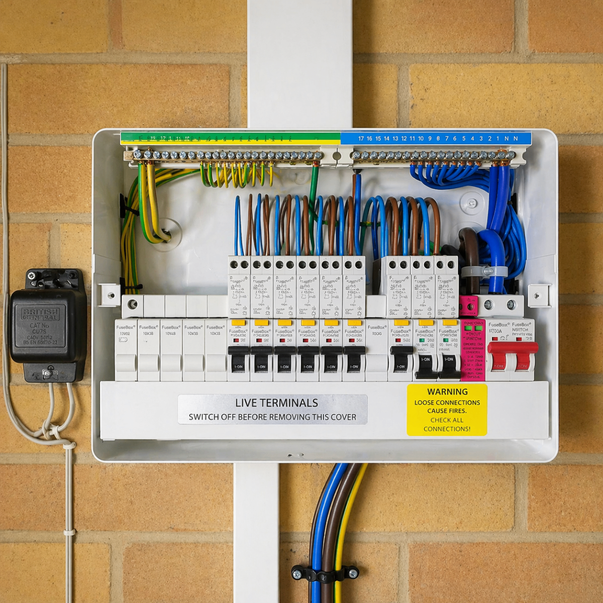 Consumer unit fuse board installation by Intolec Ltd Leamington Spa