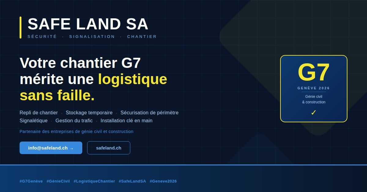 Votre chantier G7 mérite une logistique sans faille.