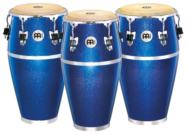 Meinl Fibercraft Congas 30" tall color Blue Sparkle