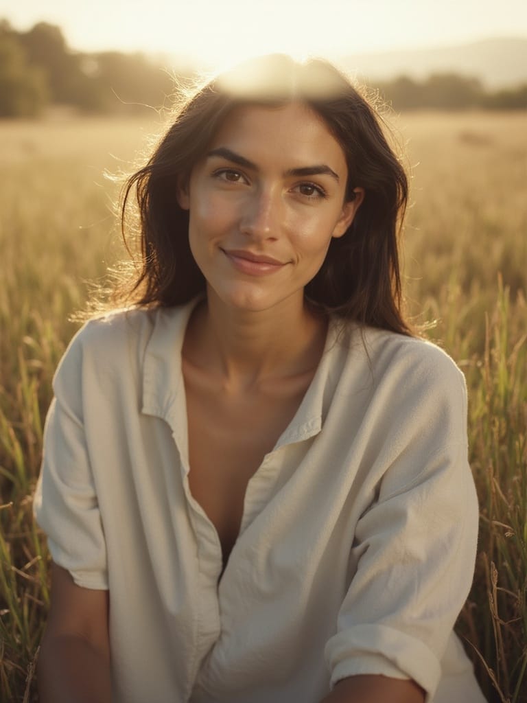 Indie Kila golden field portrait