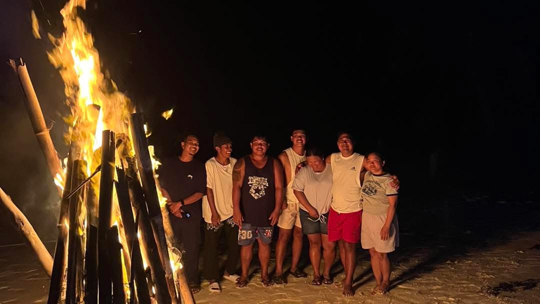 Beach bonfire night with the crew
