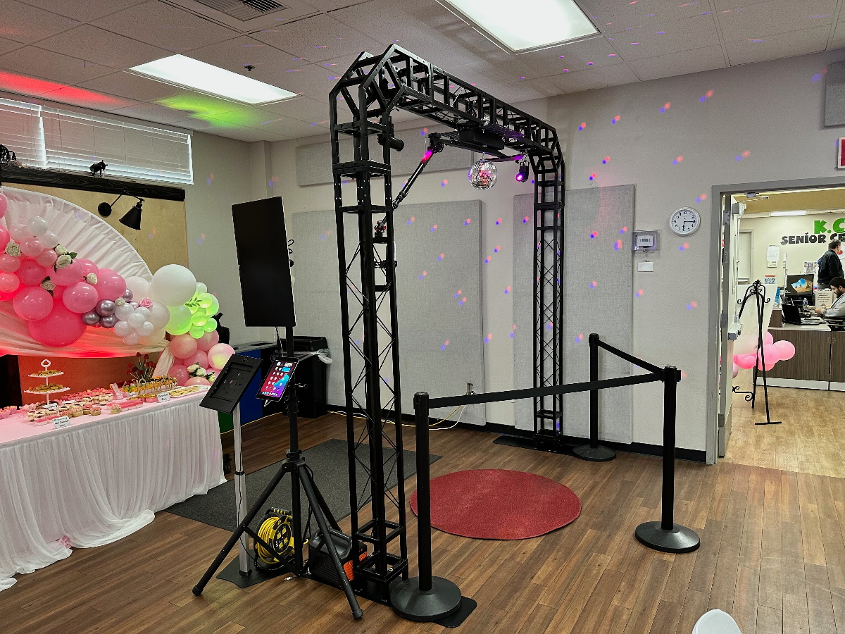 Overhead 360 booth at special event