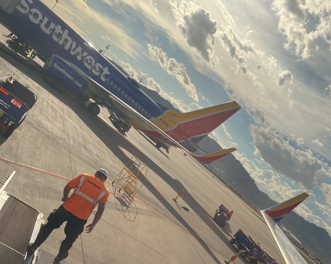 El Paso International Airport grounded flights FAA security El Paso International Airport aerial view with grounded aircraft