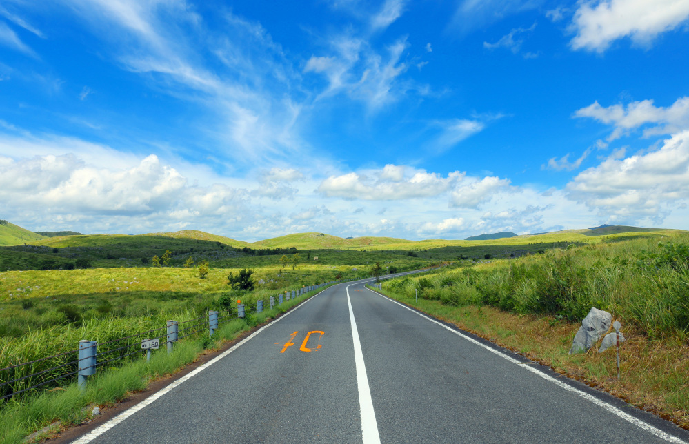 山口県の道路風景