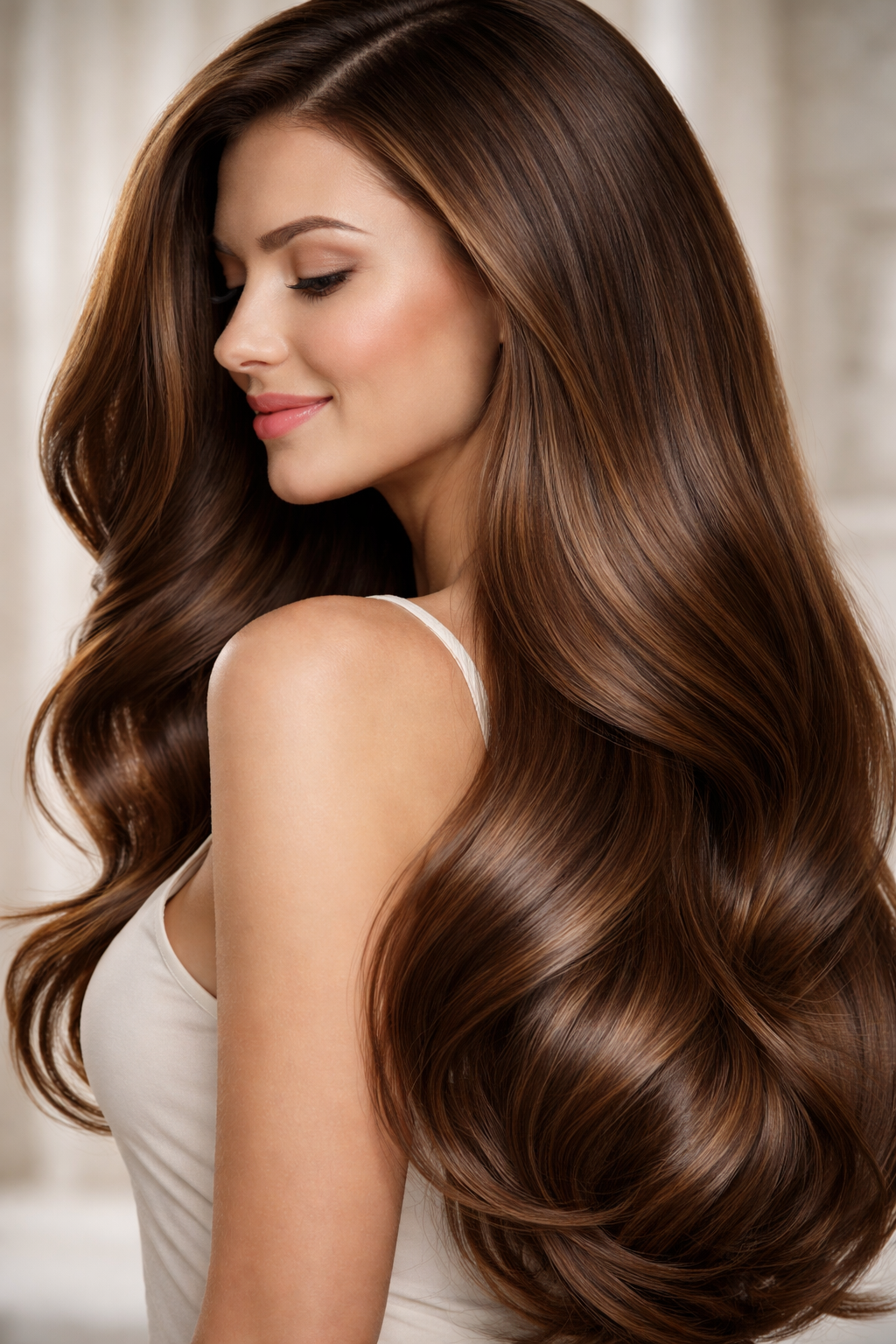 Beautiful salon hair styling result