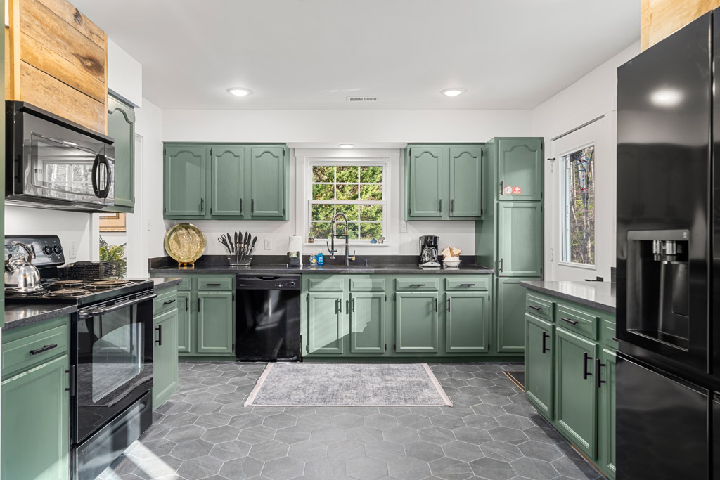 Gourmet kitchen and dining space in luxury mountain retreat