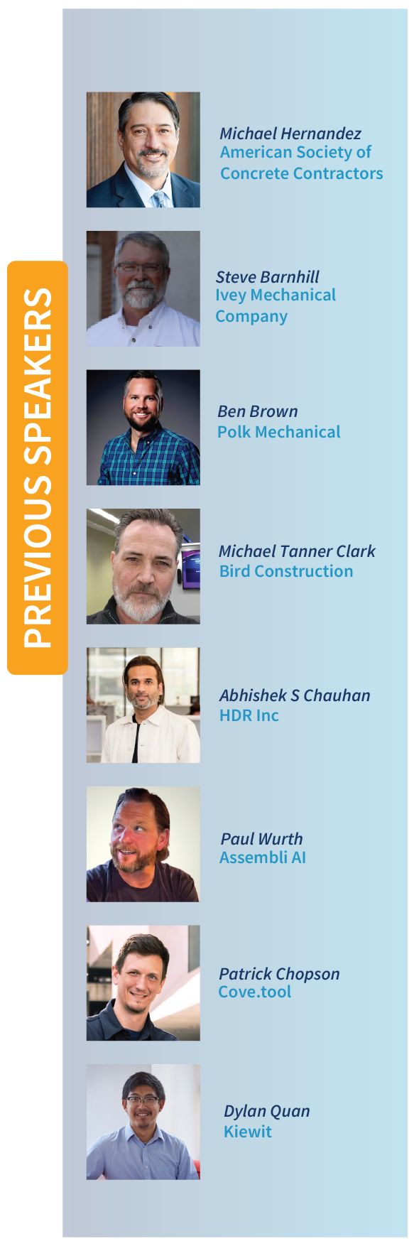 Attendee Profiles and Trade Partners from Past BIM Summit
