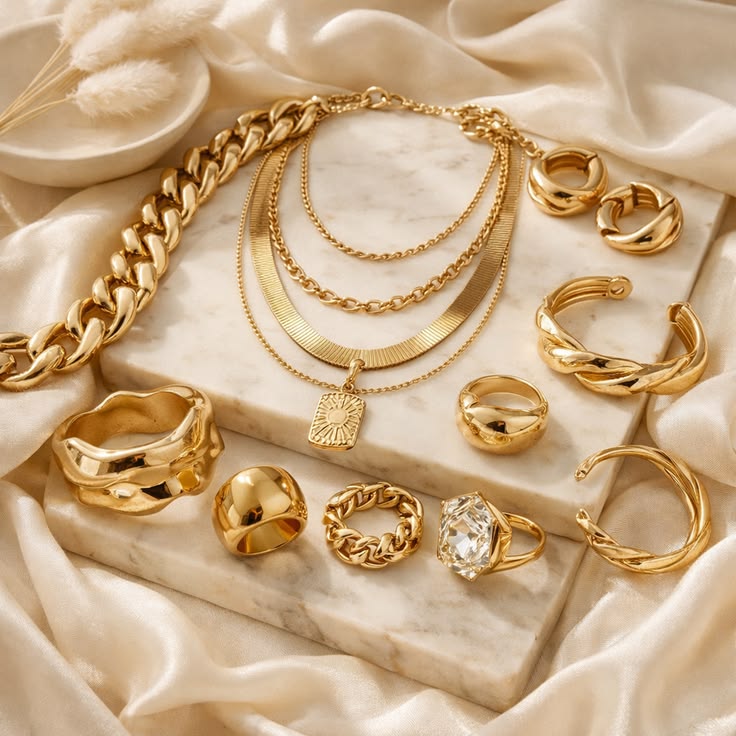 Luxury gold wristwatch and gold coins