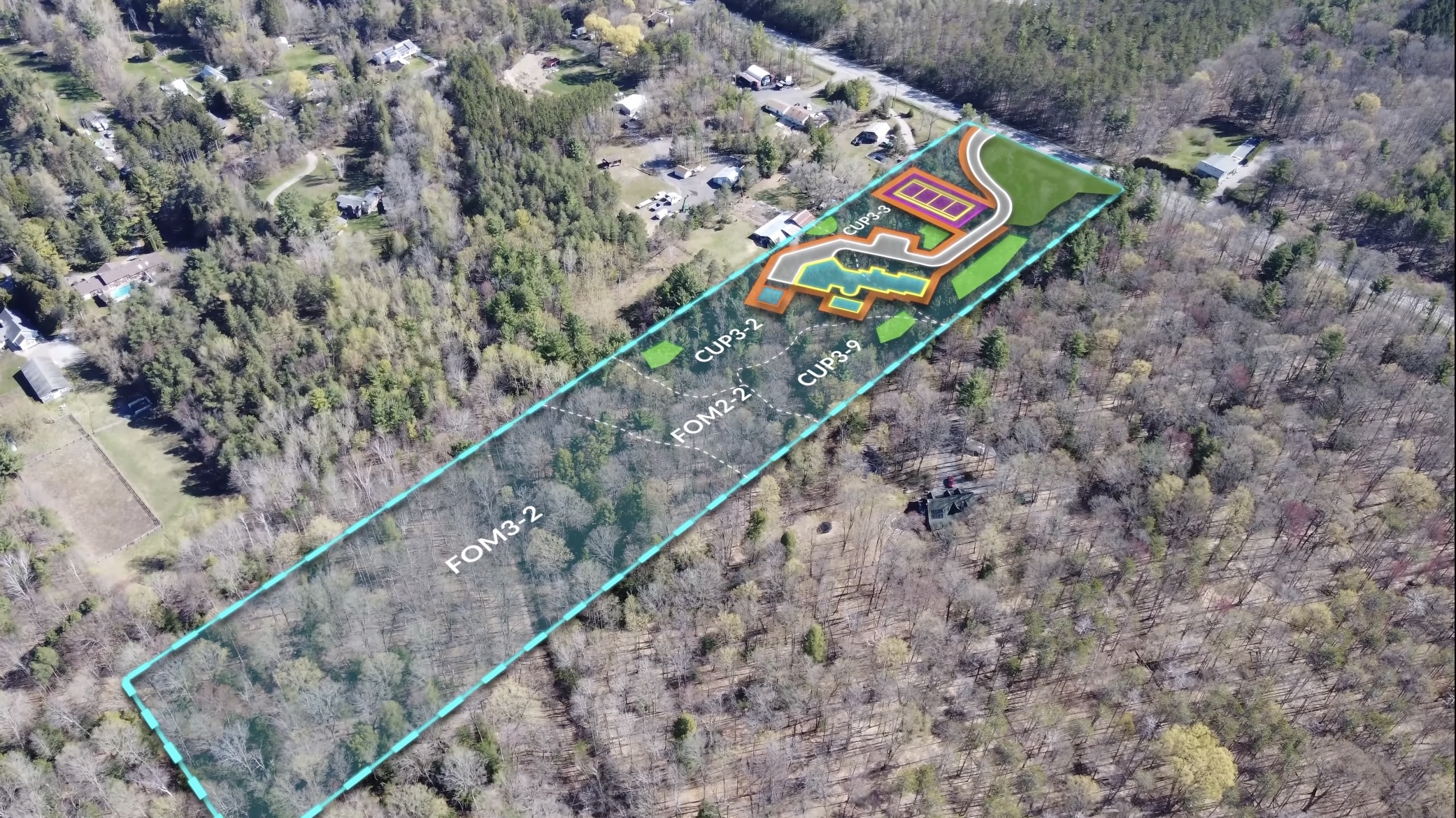 Aerial twilight commercial development