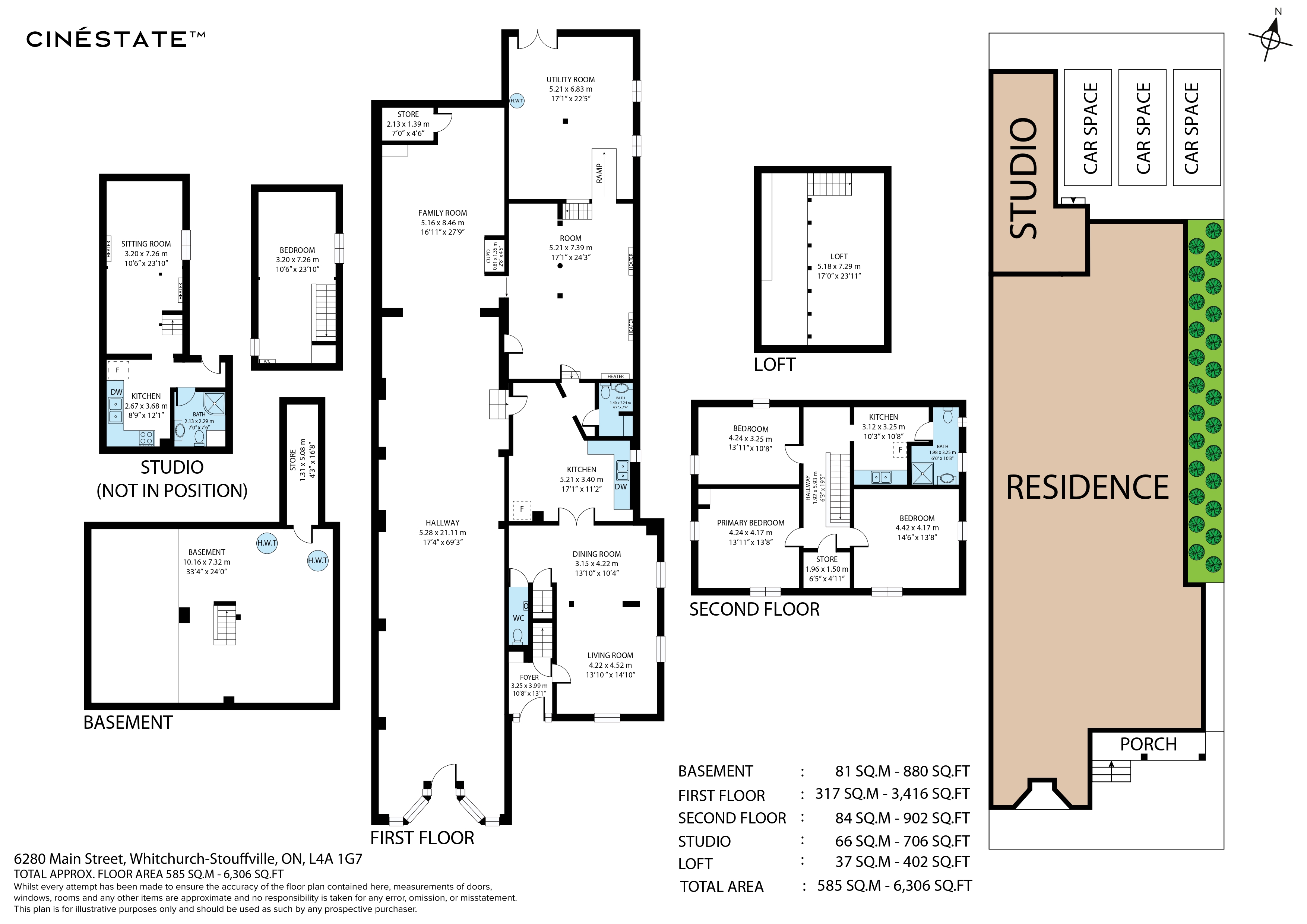 Commercial floor plan sample with room measurements