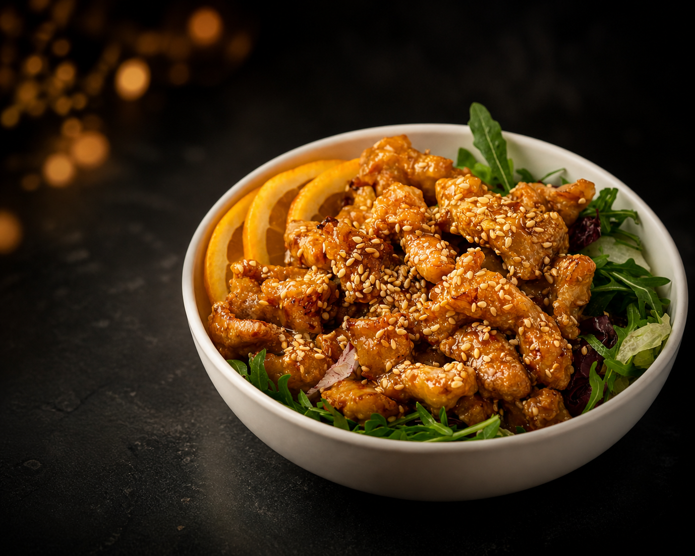 Plats asiatiques fusion élégamment présentés