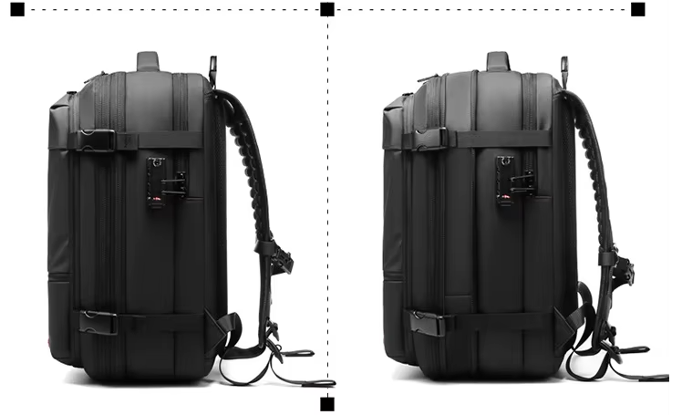 Feche e coloque no compartimento do avião