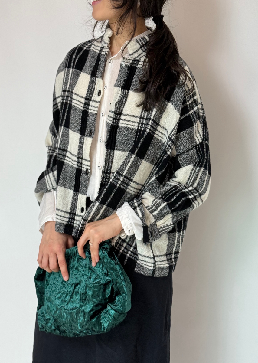 Ricorrrobe 체크 스퀘어 셔츠 탑