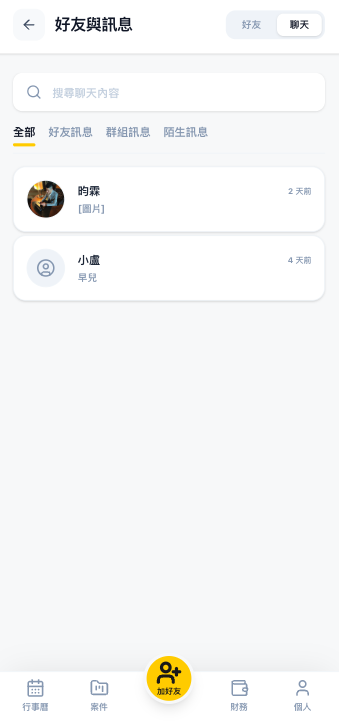 好友與訊息截圖
