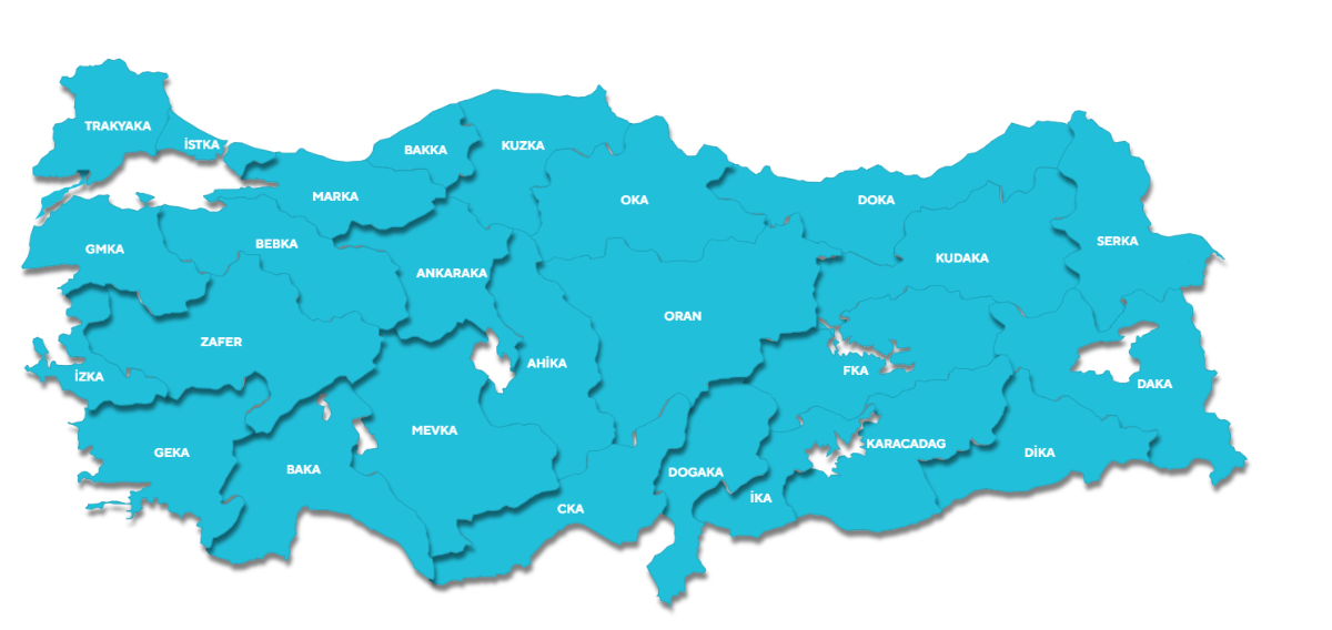 Türkiye Kalkınma Ajansları Haritası
