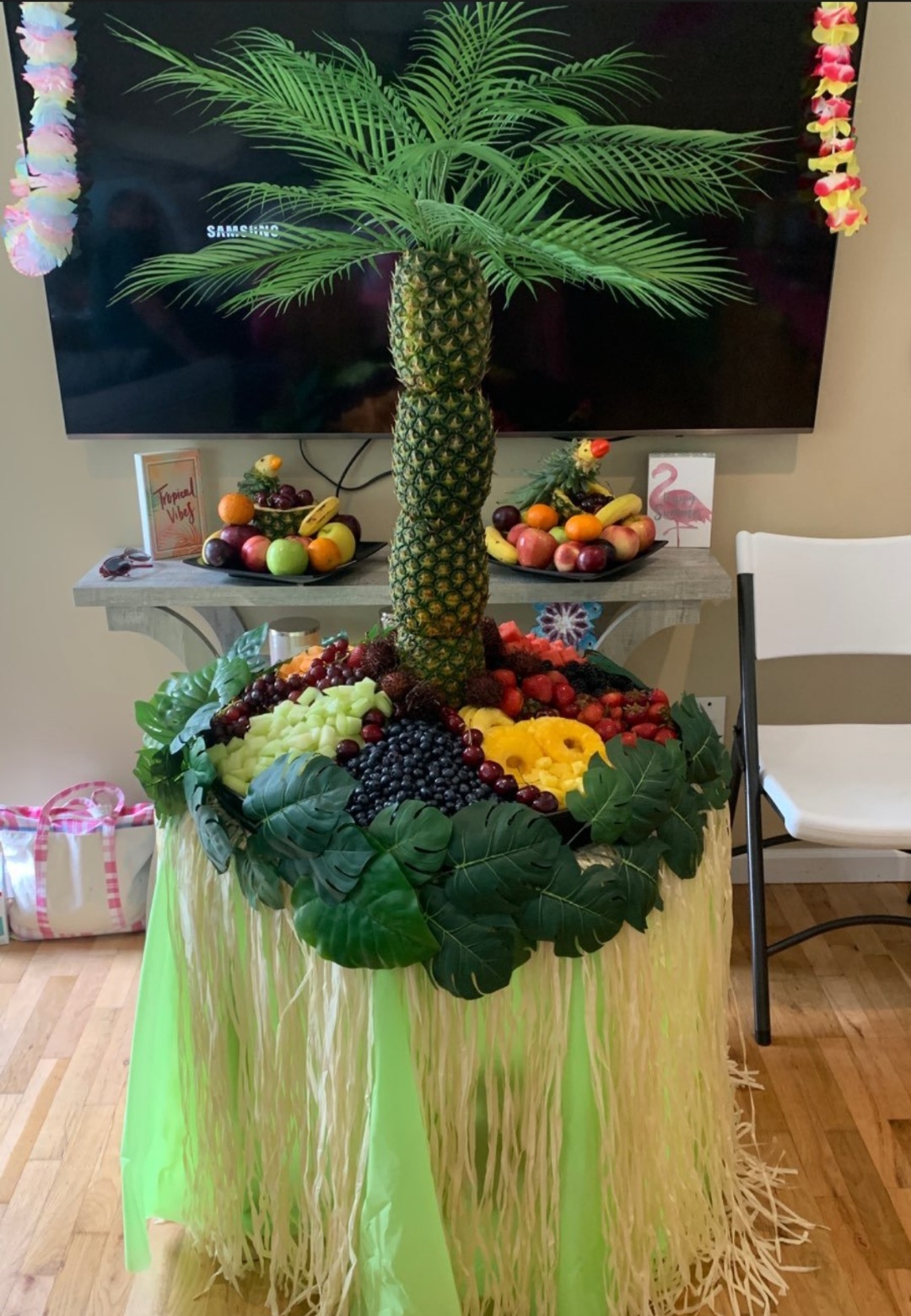 Door decoration with handmade wreath