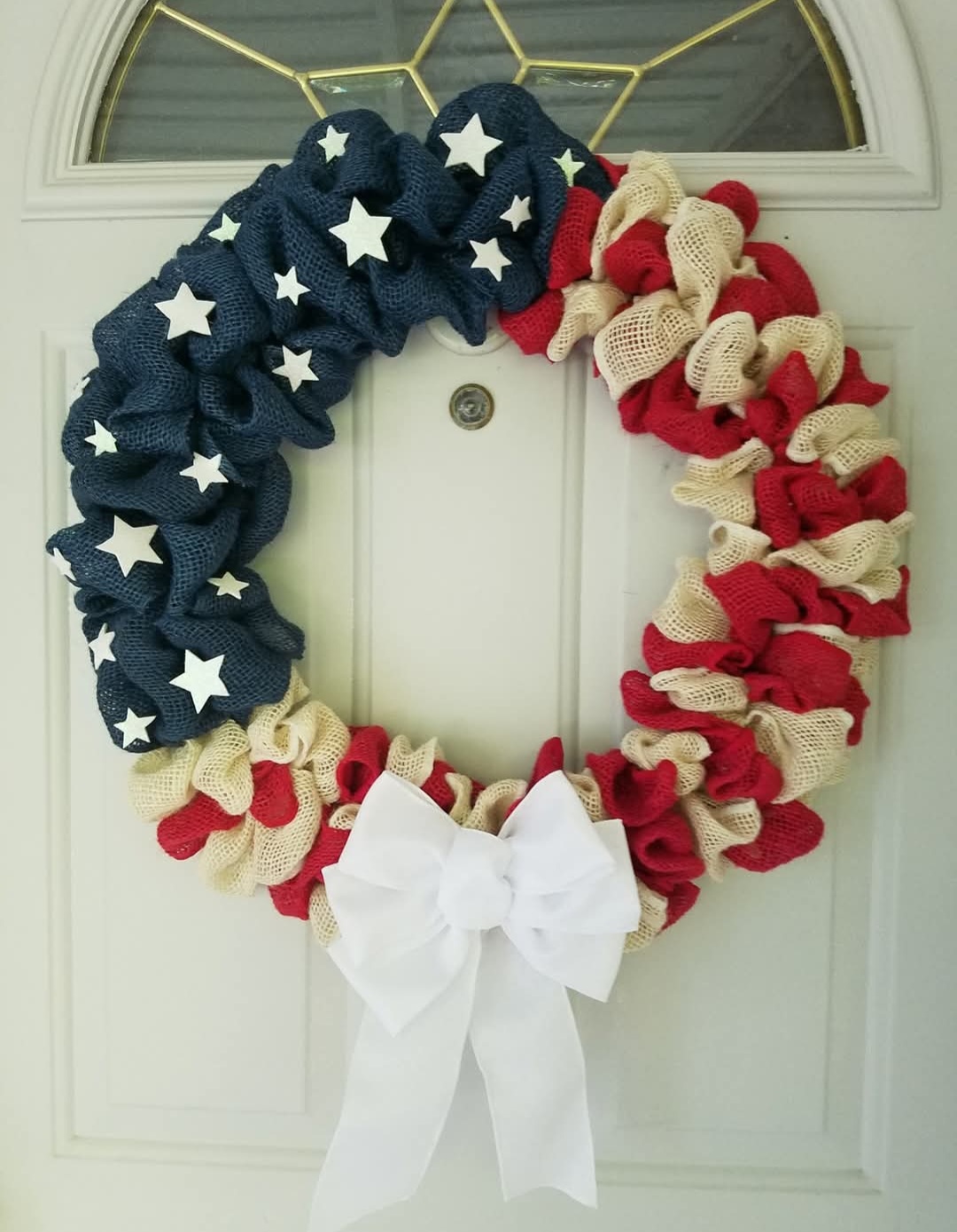 Handmade wreath with colorful ribbons