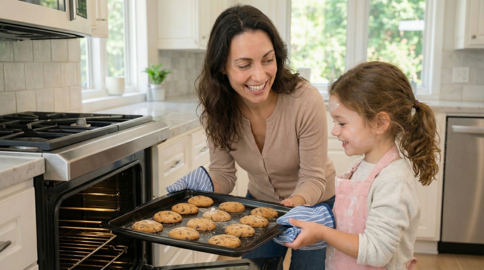 A calm family kitchen setting
