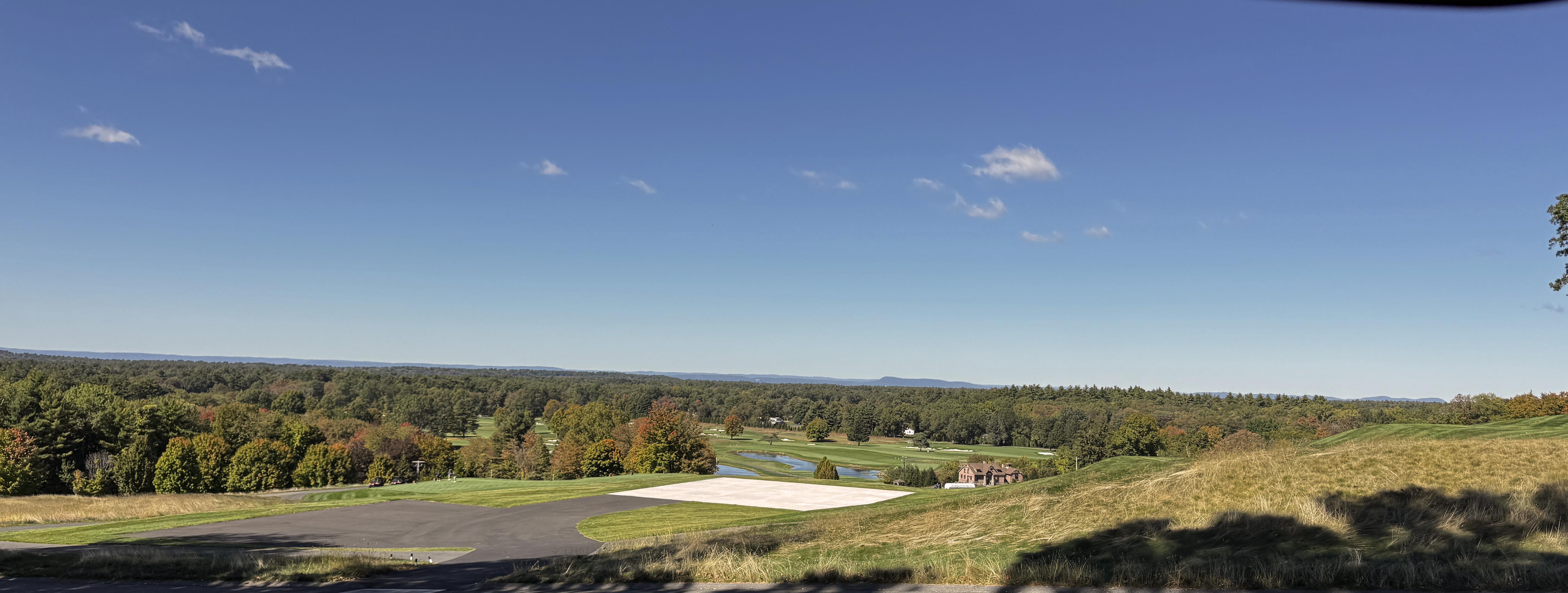Tree-lined corridor on 16th and 17th holes