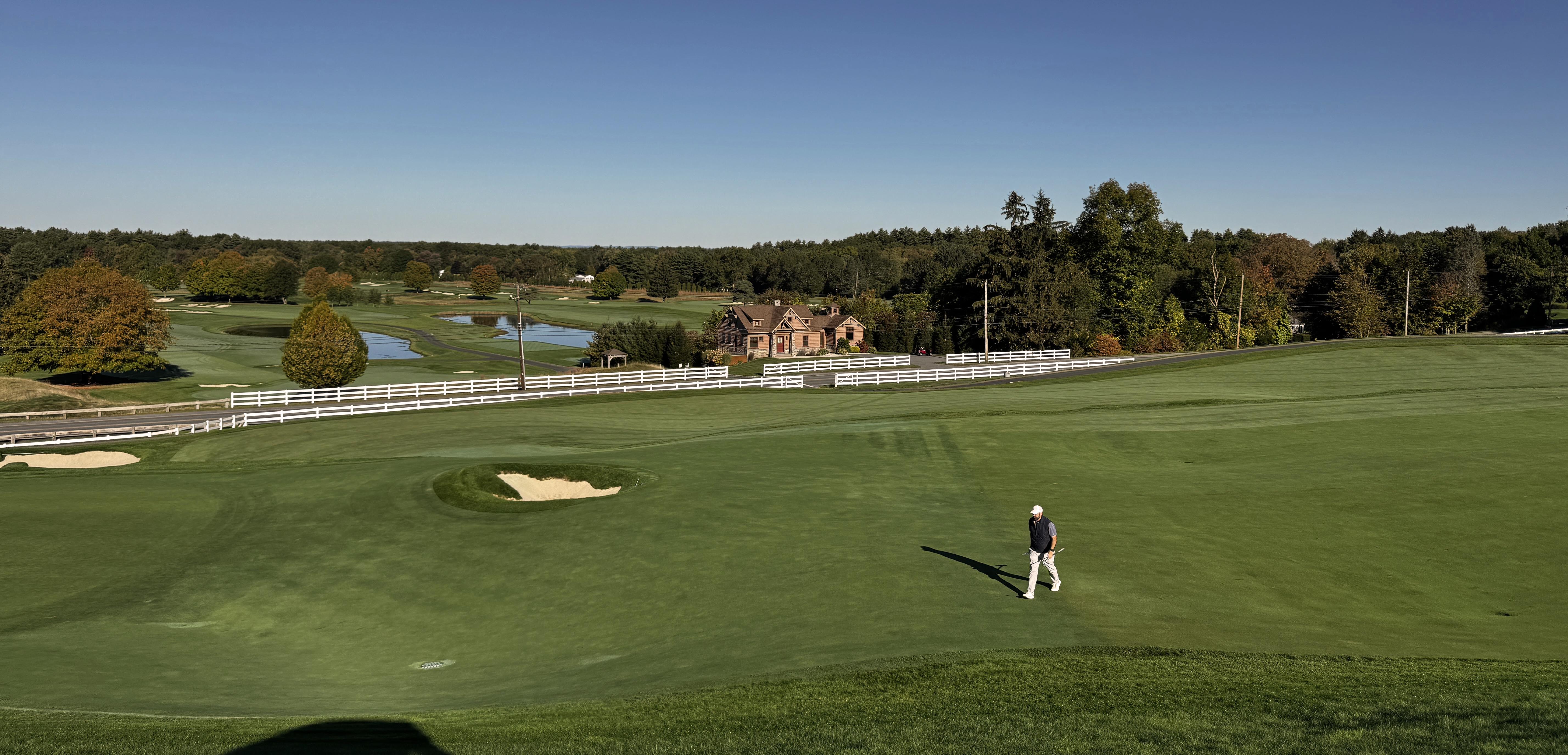 The ninth hole where Max holed out