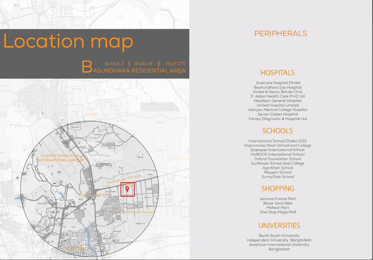 Location Map - Basundhara Residential Area
