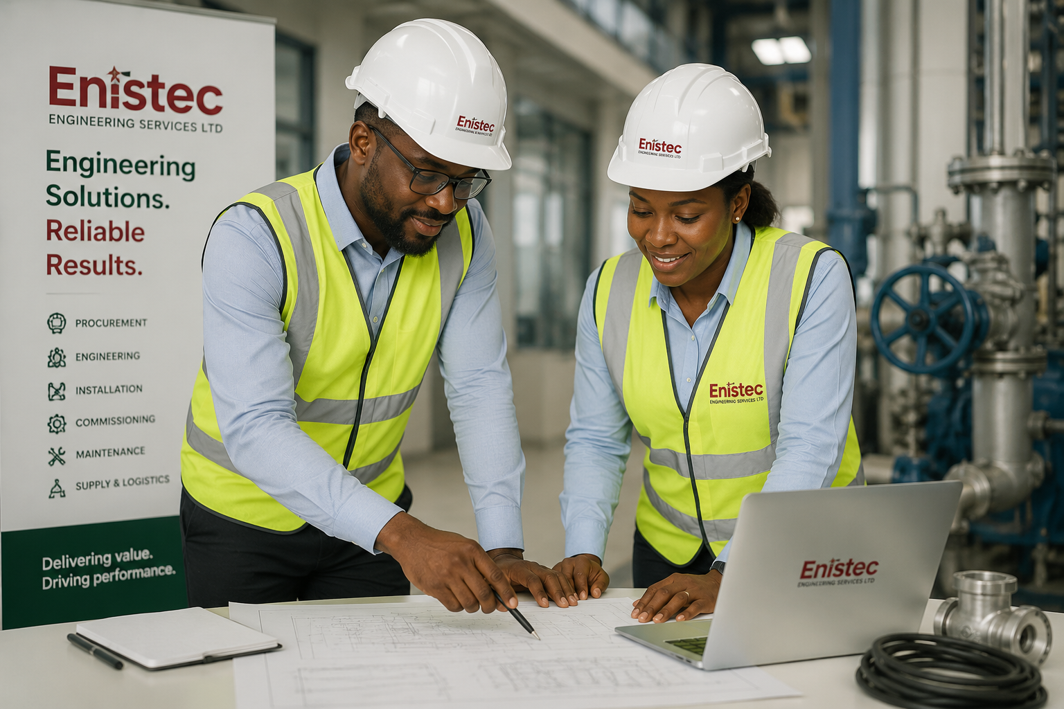 ENISTEC Ghana Engineering Team at Construction Site