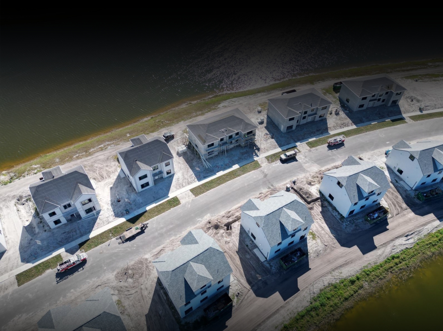 Aerial view of master-planned land development