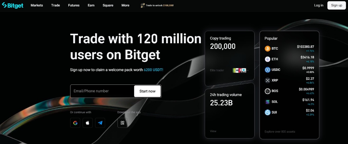 비트겟 거래 플랫폼 인터페이스