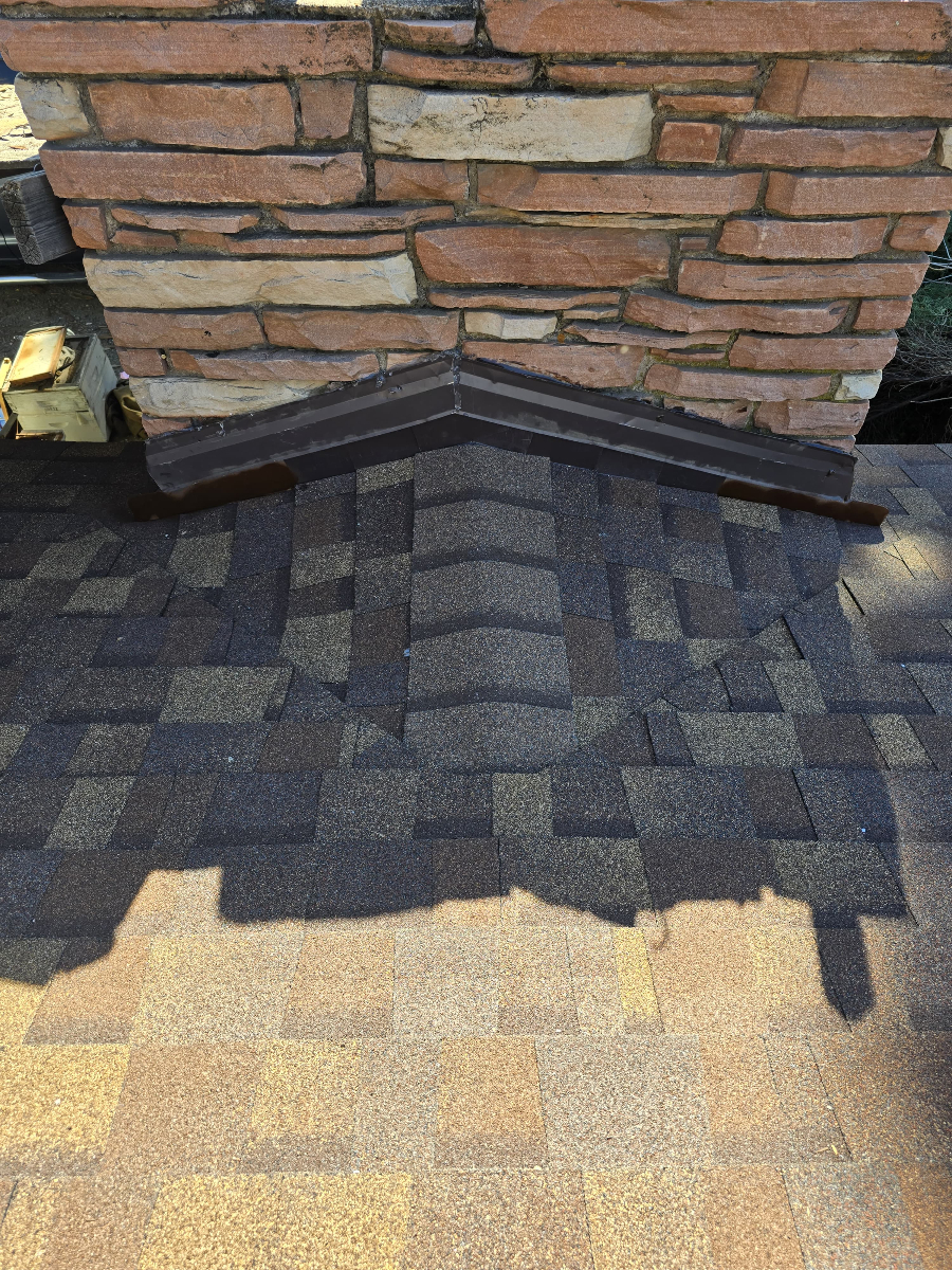 Installation detail around chimney