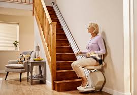 Folded Acorn 130 stair lift at top landing