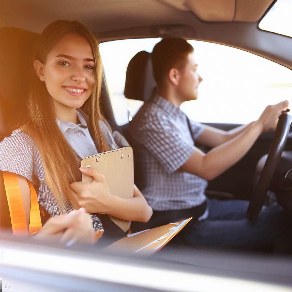 Cantors Driving School student practicing cone maneuvers